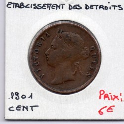 Etablissement des Détroits 1 cent 1901 TB, KM 16 pièce de monnaie