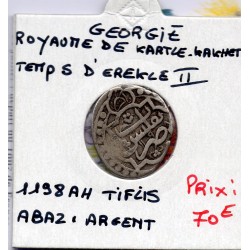 Georgie Kartle-Kakheti,Erekle II Abazi d'argent 1198 AH TTB, pièce de monnaie