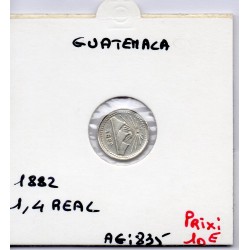 Guatemala 1/4 real 1882 Sup, KM 151 pièce de monnaie