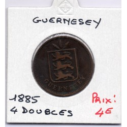 Guernesey 4 Doubles 1885 TB, KM 5 pièce de monnaie