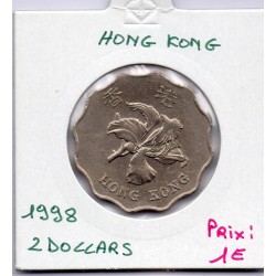 Hong Kong 2 dollar 1998 Sup, KM 64 pièce de monnaie