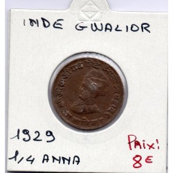 Inde Gwalior 1/4 anna 1929 TTB, KM 176 pièce de monnaie