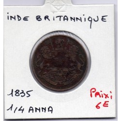 Inde Britannique 1/4 anna 1835 TTB-, KM 446 pièce de monnaie
