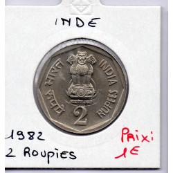 Inde 2 rupees 1982 Mumbai Sup, KM 122 pièce de monnaie