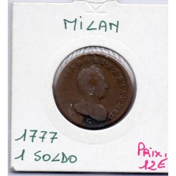 Italie Milan 1 soldo 1777 S, KM 186 pièce de monnaie