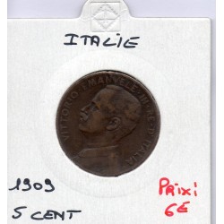 Italie 5 centesimi 1909 R Rome TTB, KM 42 pièce de monnaie