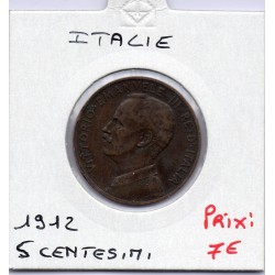 Italie 5 centesimi 1912 R Rome TTB, KM 42 pièce de monnaie