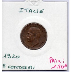Italie 5 centesimi 1920 R Rome TTB, KM 59 pièce de monnaie