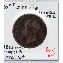 Italie 10 centesimi 1862 Paris TB, KM 11 pièce de monnaie