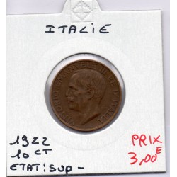 Italie 10 centesimi 1922 R Rome Sup-, KM 60 pièce de monnaie