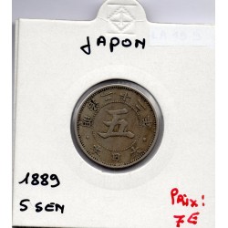 Japon 5 Sen Meiji an 22 1889 TTB, KM Y19 pièce de monnaie
