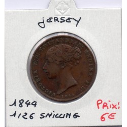Jersey 1/26 Shilling 1844 TTB-, KM 2 pièce de monnaie