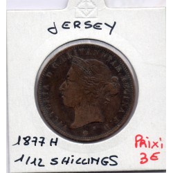 Jersey 1/12 Shilling 1877 H Heaton TTB-, KM 8 pièce de monnaie