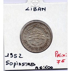 Liban 50 piastres 1952 Sup, KM 17 pièce de monnaie