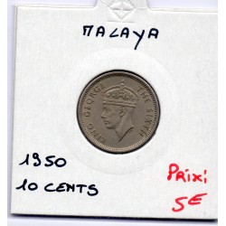 Malaya 10 cents 1950 Sup, KM 8 pièce de monnaie
