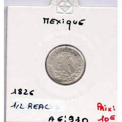 Mexique 1/2 real 1826 Mexico TB, KM 370 pièce de monnaie