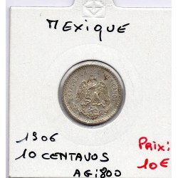Mexique 10 centavos 1906 Sup, KM 428 pièce de monnaie