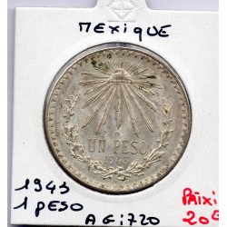 Mexique 1 Peso 1943 Sup, KM 455 pièce de monnaie