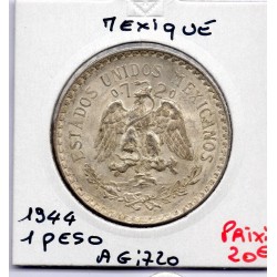 Mexique 1 Peso 1944 Sup, KM 455 pièce de monnaie