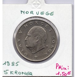 Norvège 5 Kroner 1985 TTB, KM 420 pièce de monnaie