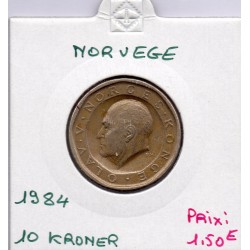 Norvège 10 Kroner 1984 TTB, KM 427 pièce de monnaie