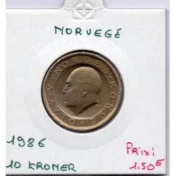 Norvège 10 Kroner 1986 TTB, KM 427 pièce de monnaie