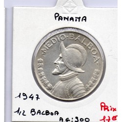 Panama 1/2 de Balboa 1947 Sup, KM 12.1 pièce de monnaie