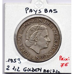 Pays Bas 2 1/2 Gulden 1959 TTB, KM 185 pièce de monnaie