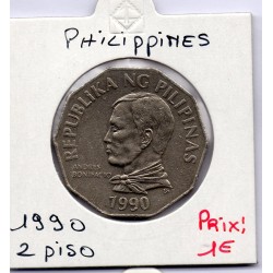 Philippines 2 piso 1990 Sup, KM 244 pièce de monnaie