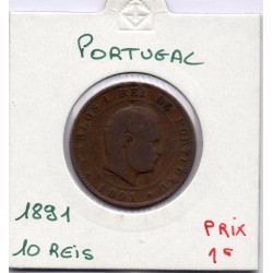 Portugal 10 reis 1891 B, KM 532 pièce de monnaie