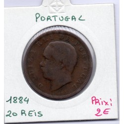 Portugal 20 reis 1884 B, KM 527 pièce de monnaie