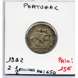 Portugal 2.5 escudos 1932 TTB, KM 580 pièce de monnaie