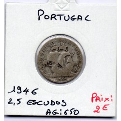 Portugal 2.5 escudos 1946 TB, KM 580 pièce de monnaie