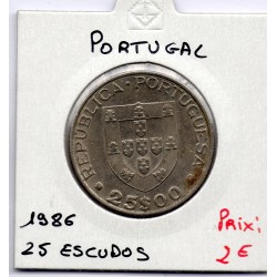 Portugal 25 escudos CEE 1986 Sup, KM 635 pièce de monnaie