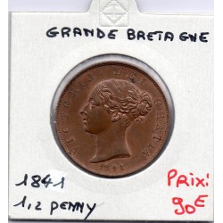 Grande Bretagne 1/2 Penny 1841 Sup, KM 726 pièce de monnaie