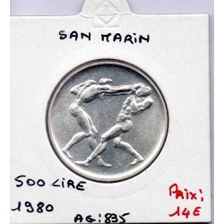 Saint Marin 500 lire 1980 Sup, KM 110 pièce de monnaie