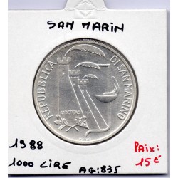 Saint Marin 1000 lire 1988 Sup, KM 217 pièce de monnaie