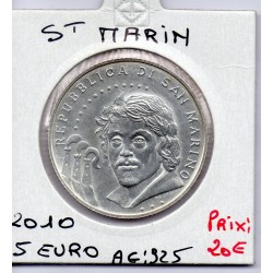 Saint Marin 5 euros 2010 Sup, KM 496 pièce de monnaie