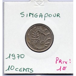 Singapour 10 cents 1970 Sup, KM 3 pièce de monnaie