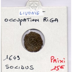 Livonie Suédoise 1 Solidus 1649 TB, KM 21 pièce de monnaie