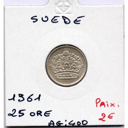Suède 25 Ore 1961 Spl, KM 824 pièce de monnaie