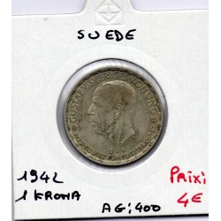 Suède 1 krona 1942 TTB, KM 814 pièce de monnaie