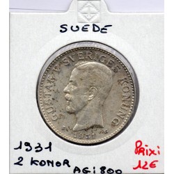 Suède 2 kronor 1931 Sup, KM 787 pièce de monnaie
