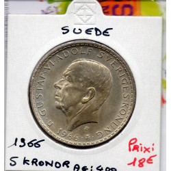 Suède 5 kronor 1966 Spl, KM 839 pièce de monnaie