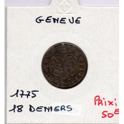Suisse Canton Genève 18 deniers ou 6 quarts 1775 TTB, KM 67 pièce de monnaie
