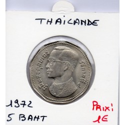 Thailande 5 Baht 1972 Spl, KM Y98 pièce de monnaie
