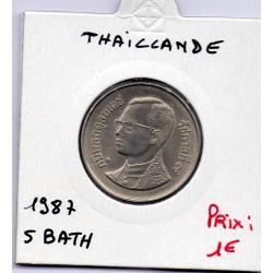 Thailande 5 Baht 1987 Spl, KM Y185 pièce de monnaie