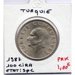 Turquie 100 Lira 1987 Sup, KM 967 pièce de monnaie