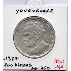 Yougoslavie 200 dinara 1977 TTB+, KM 64 pièces de monnaie