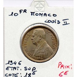 Monaco Louis II 10 francs 1946 Sup, Gad 136 pièce de monnaie